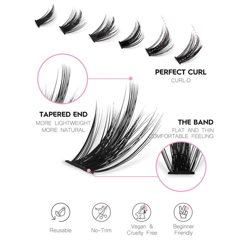 Jiocolor Manga Eyelash Clusters DIY Eyelash Extensions Fairy Clusters C