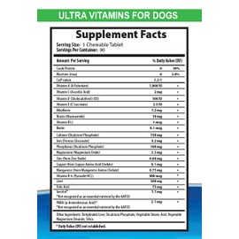 Dog Teeth Enzyme Chews - Ultra Vitamins and Minerals for Dogs - Best Health for Dogs - Natural Treats - Essential NUTRIENTS - Vitamin e for Dogs - 2 Bottles (180 Treats)