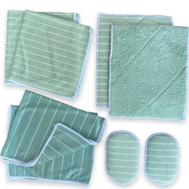 KERA® Bamboo Cloth Cloths Set of 8 for Windows, Kitchen, Bathroom, Streak-Free, Lint-Free, Extra Absorbent, Sustainable, Cleaning Cloths + Tea Towels + Window Cloths, Washable at 60°, Suitable for