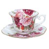 Royal Arden 37101 Bone China Cup & Saucer, Rose Pattern,