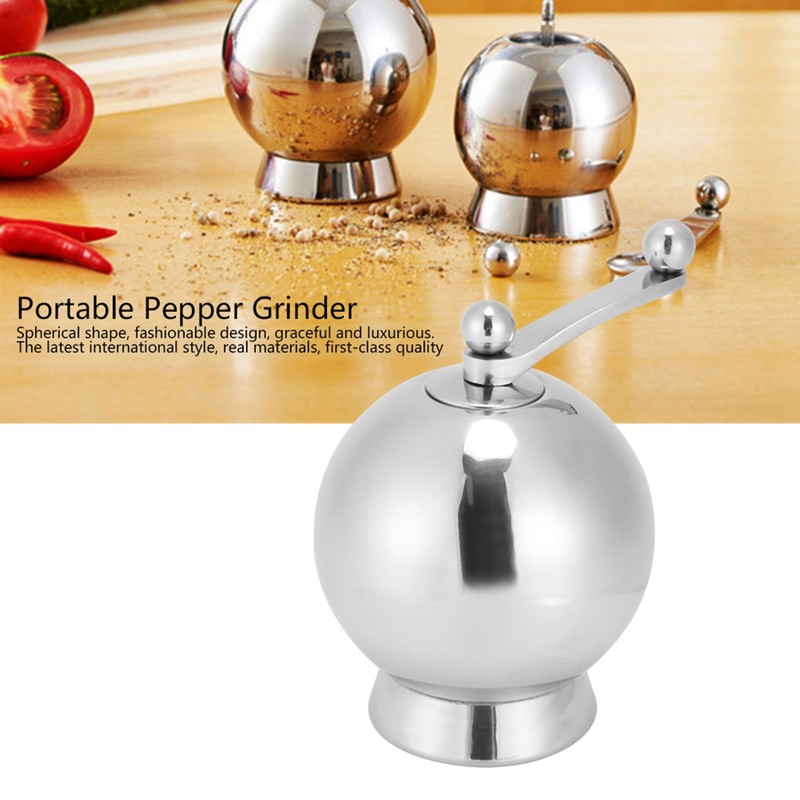 Portable Stainless Steel Pepper Mill Spice Grinder Household Kitchen Tool