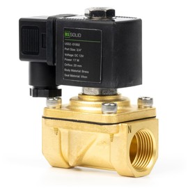 U.S. Solid 3/4 Inch Solenoid Valve - Brass DC 12 V with Viton Seal, Closed Currentless, Junction Box Type, G Thread