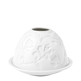 MATHILDE M. - Tea light holder made of fine china. Photophore lithophanie fleurs majestueuses