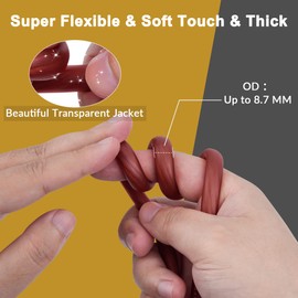 HiFind 4 Gauge 4 AWG 25 Ft Brown Power/Ground Wire Cable, True Spec Transparent Flexible Soft Touch Welding Battery Cable for Car Audio, Speaker, Solar, Marine, Generator, Automotive, RV