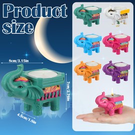 Mumufy 6 Pcs Diwali Return Gifts for Pooja Elephant Tealight Candle Holder Resin Tea Light Holder for Home Decor Diwali Decoration Puja Traditional Indian Deepawali Housewarming Return Gift Item