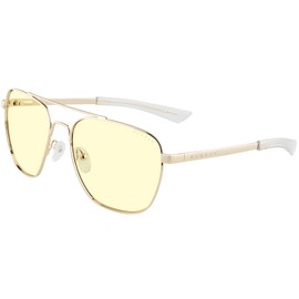 Gunnar Gaming- und Computerbrillen - MUSTANG - Rahmenfarbe: GOLD, Linsentönung: Amber (Blockiert 65% des blauen Lichts & 100% UV-Licht) - Blaulichtblockierende Brillen