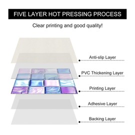 HOMETITUTE 10PCS 12x12 Inch Iridescent Blue Purple Mosaic Glass Look Floor Tiles Peel and Stick Removable Self Adhesive DIY Vinyl Flooring Stickers for Kitchen Bathroom Living Room Entryway Home Decor