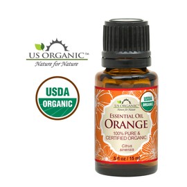 US Organic 100% Pure Sweet Orange Essential Oil - USDA Certified Organic - 15 ml - w/Improved caps and droppers (More Size Variations Available)