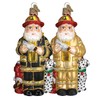 Old World Christmas Fireman Santa Glass Blown Ornament for Christmas