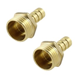 VEDA 2x 8 mm to 1/2" BSP Thread Solid Brass Hose Tail Connector Barbed to BSP Male Thread. Pond/Pool/Hose Pipe Adapters