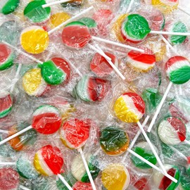 Fruit Lollipops | 1 Pound Bag, 40 Count | Flat Lollipops Individually Wrapped Hard Candy | Bulk Classic Suckers for Snacking, Celebrations, Goodie Bags