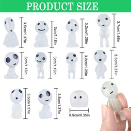 Yuaiosn Pack of 40 Forest Spirits Garden Decoration, Luminous Garden Decoration Figures Elves, Mini Resin Glow in Dark Tree Ghost Ghost, Fairy Garden Accessories for Home Garden, Micro Landscape