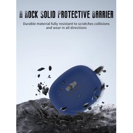 Case for SHOKZ OpenDots ONE Earbuds, Soft Silicone Shockproof Protective Cover with Carabiner (Blue)