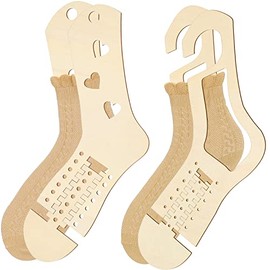 4 Pieces Sock Blockers for Knitting Wooden Sock Blockers Adjustable Thicken Knit Sock Ruler Tool Stocking Blockers Wood Sock Form Stretchers for Knitting Crochet Stocking Display Knitters Beginners