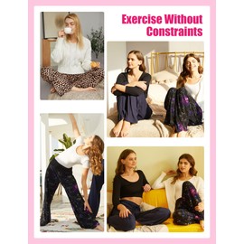 Showitty 3 Pack Wide Leg Yoga Pants for Women, Comfy Lounge Pajama Sweatpants Loose Causal Pants with Pockets