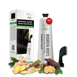 Ammonia-Free & Paraben Free Herbal Hair Dye - Hair Dye for Women & Men - Natural Color and Herbal Nourishment - No Stain on Skin - Natural Black (150 ml)