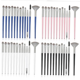 Minkissy 12pcs Set Eye Makeup Brushes Kit Portable Large Cosmetic Brush for Women