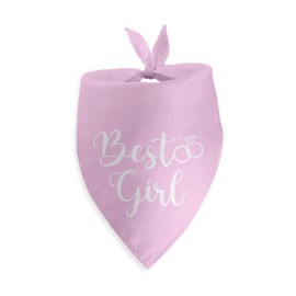 Best Girl Dog Bandanas Dog Engagement Announcement Bridal Shower Gifts Engagement Party Decorations for Large Medium Small Dogs Wedding Photo Prop Pet Scarf Accessories Christmas Puppy Gifts