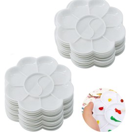 Vctitil 40 Pcs 4.72in Paint Pallet Art Paint Tray Palette Plastic Art Painting Palettes Color Mixing Trays for Art Students,Class Craft Projects