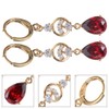 Rhinestone Charm Zirconia Drop Earrings: Red Crystal Metal Earrings Simple