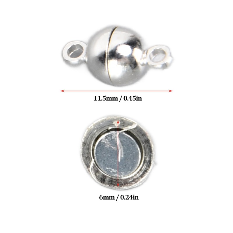 20 Sets Magnetic Clasps Round Brass Fashionable Jewelry Clasps for