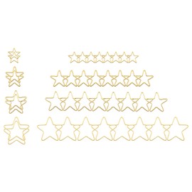 PATIKIL 40Pcs Open Bezel, 4 Sizes Star Resin Bezels Charm Pendants Open Back Bezels Alloy Hollow Frame Bulk for Resin Jewelry Making Earrings Necklace, Gold Tone