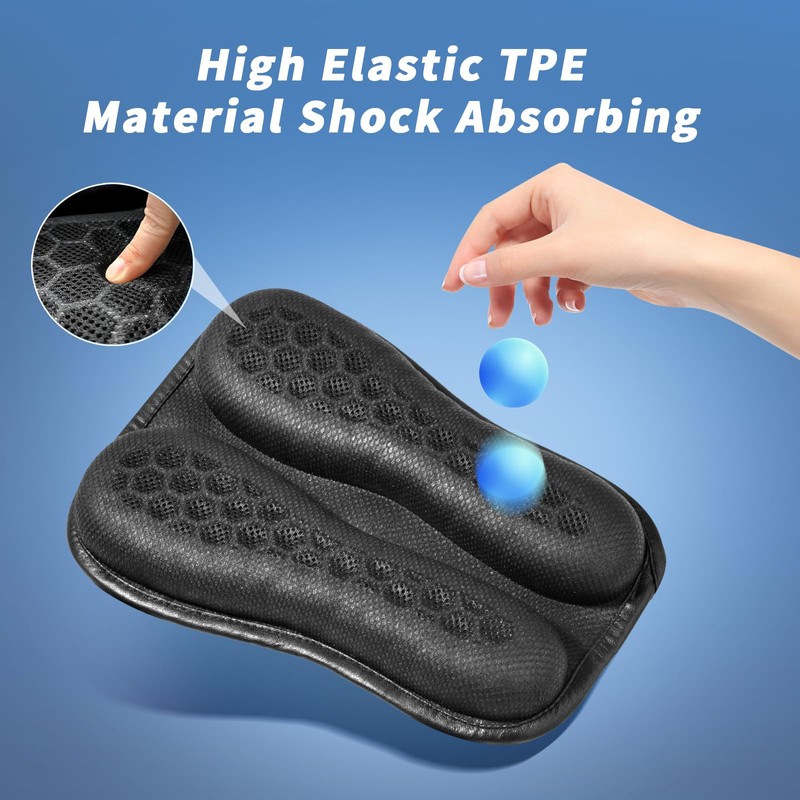 WDG Motorcycle Seat Cushion Pad 3D Honeycomb High Elasticity Gel