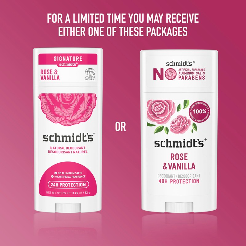 Schmidt's Aluminum-Free Vegan Deodorant Rose & Vanilla with 24 Hour