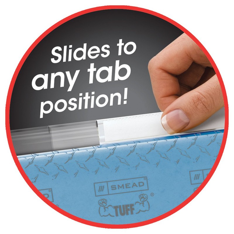 Smead Easy Slide Tab, 1/3-Cut, Clear, 18 Per Pack (64626)