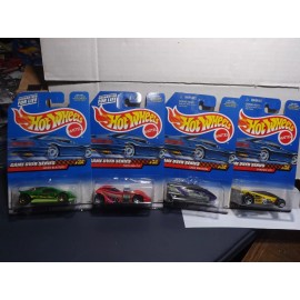 Hot Wheels 1999 Hotwheels Game Over Series 4 Car Set Twin Mill II-Speed Blaster-Shadow Jet.