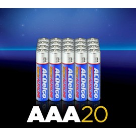 ACDelco 20-Count AAA Batteries, Super Alkaline Battery, 10-Year Shelf Life