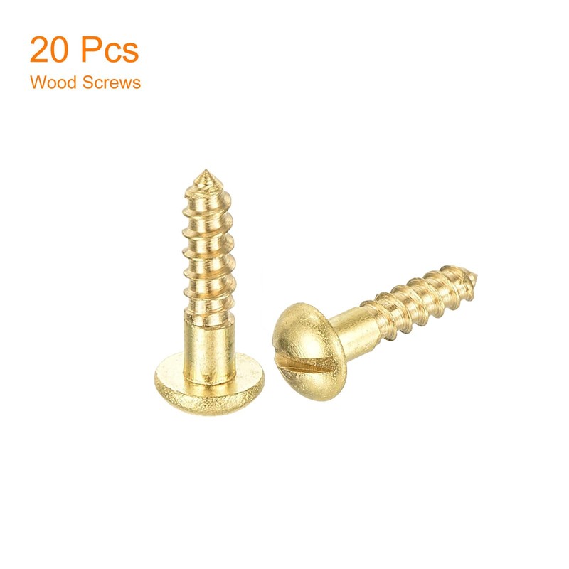 sourcing map Wood Screws M2.5 x 10mm Slotted Round Head