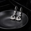 Sterling Silver Swan Drop Dangle Earrings for Women - Hypoallergenic
