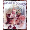 small PEARS SOAP (child in tub) BATHROOM ADVERT METAL SIGN