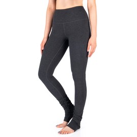 Yogipace Women's 34" High Waisted Goddess Extra Long Yoga Over The Heel Leggings,Charcoal,Size L