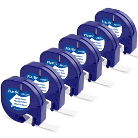 6 x MarkField Compatible with Dymo Letratag XR Label Tape, Compatible with Dymo Letratag Label Tapes, 12 mm x 4 m, for Letratag LT-100H LT-100T 200B, Black on White