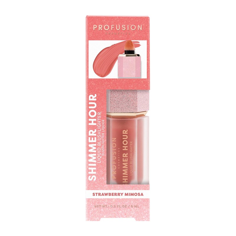 Profusion Cosmetics Shimmer Hour Liquid Blushlighter, Blendable Dewy Cheek Tint