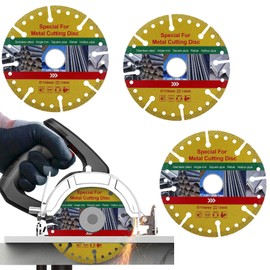 3 Pack 4-1/2 Inch Diamond Cutting Wheel with 7/8" Arbor, Cut Off Wheels 4 1/2 Inch for Metal, Angle Grinder Cutting Disc on Rebar, Steel, Iron, Alloy and INOX