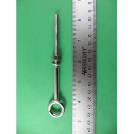 2 Pieces Stainless Steel 316 Eye Bolt 1/4" x 4" UNC Short Thread Marine Grade