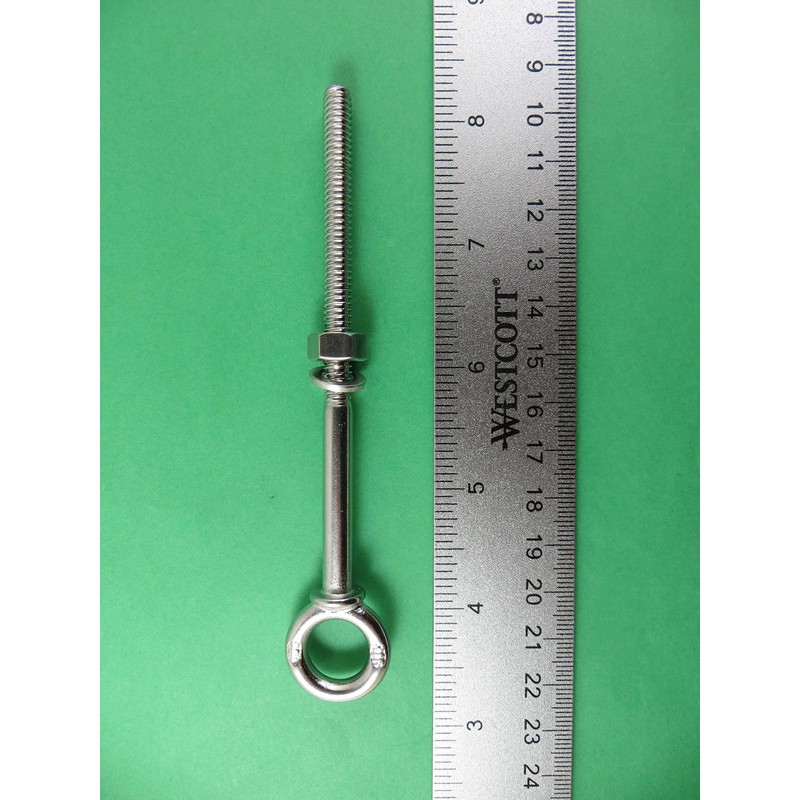 2 Pieces Stainless Steel 316 Eye Bolt 1/4" x 4"