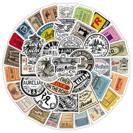 73 Pcs Vintage Stickers Waterproof Scrapbook Aesthetic Sticker, for Laptop Water Bottle Luggage Journaling Sticker Vinyl Stickers for Adults Teens