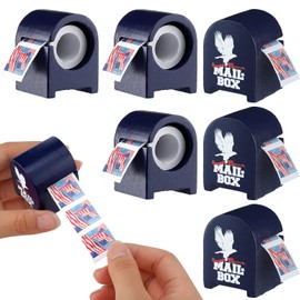 Wesiti 6 Pcs Wooden Stamp Roll Dispenser Wood Postage Stamp Dispenser for Roll of 100 Stamps Stamp Holder Stamp Organizer for Mailing Stamps Desk Table Home Office Supplies