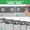 eachope Charcoal Grey No Hook Shower Curtain and Fabric Liner