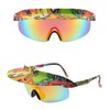 LUHUL Retro Visor Sunglasses with Rainbow Mirror Lens, Unisex Design
