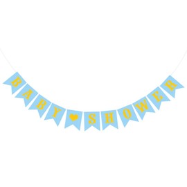 Fantasias Miguel Mylin Banderín Letrero Baby Shower, Ideal para Decorar Fiestas, Mesas de Dulces, Escenarios, Tamaño: 20 cm Alto x 16 cm Ancho X 3 m Largo, Color Azul