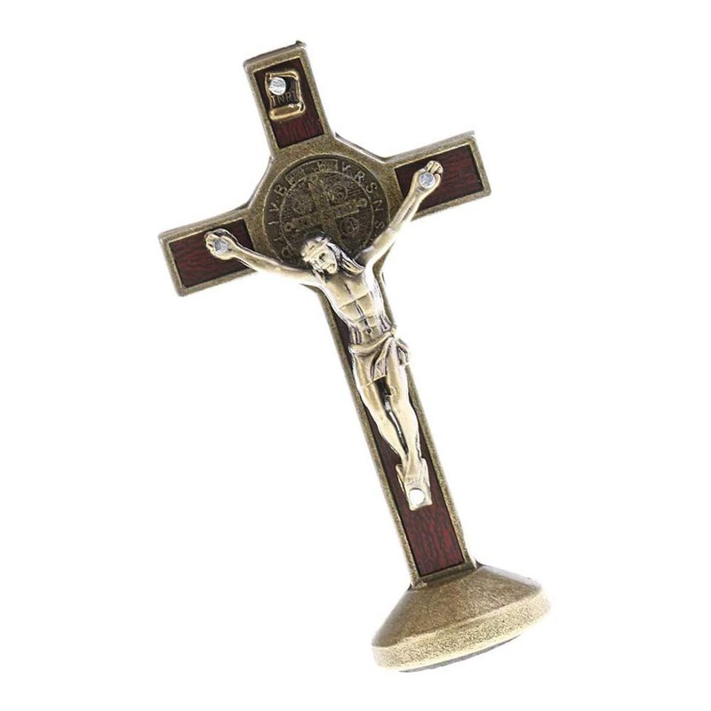 POFET Crucifix Jesus Christ Cross Statue Figurine For Car Home