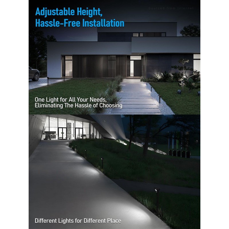 LEONLITE 8-Pack LED Solar Powered Motion Sensor Pathway Lights, Battery