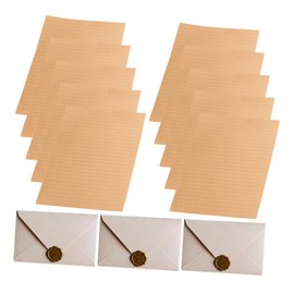 VILLFUL 1set Retro Envelopes and Stationery Vintage Design Textured Envelopes Kraft Lined Letter Papers and Wax Seals for Invitations and Party Supplies