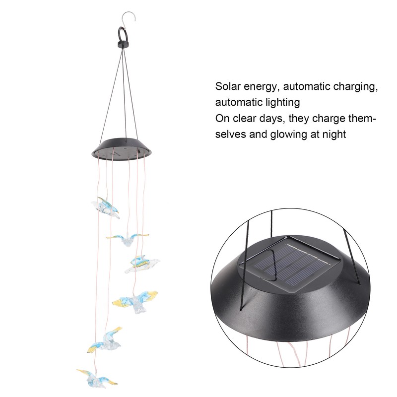 Solar Wind Chimes Light Outdoor Waterproof LED Solar Eagle Wind