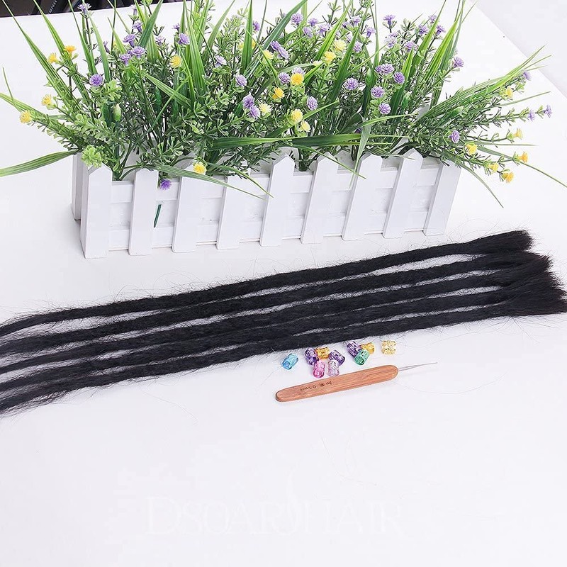 100% Real Hair Dreadlock Extensions 20 Inch 5 Strands/Pack Handmade